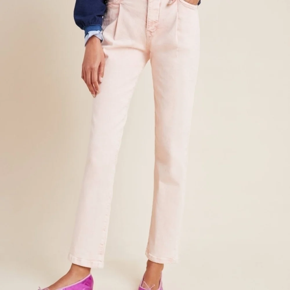 PILCRO Ultra High-Rise Acid Wash Pink  Straight Jeans